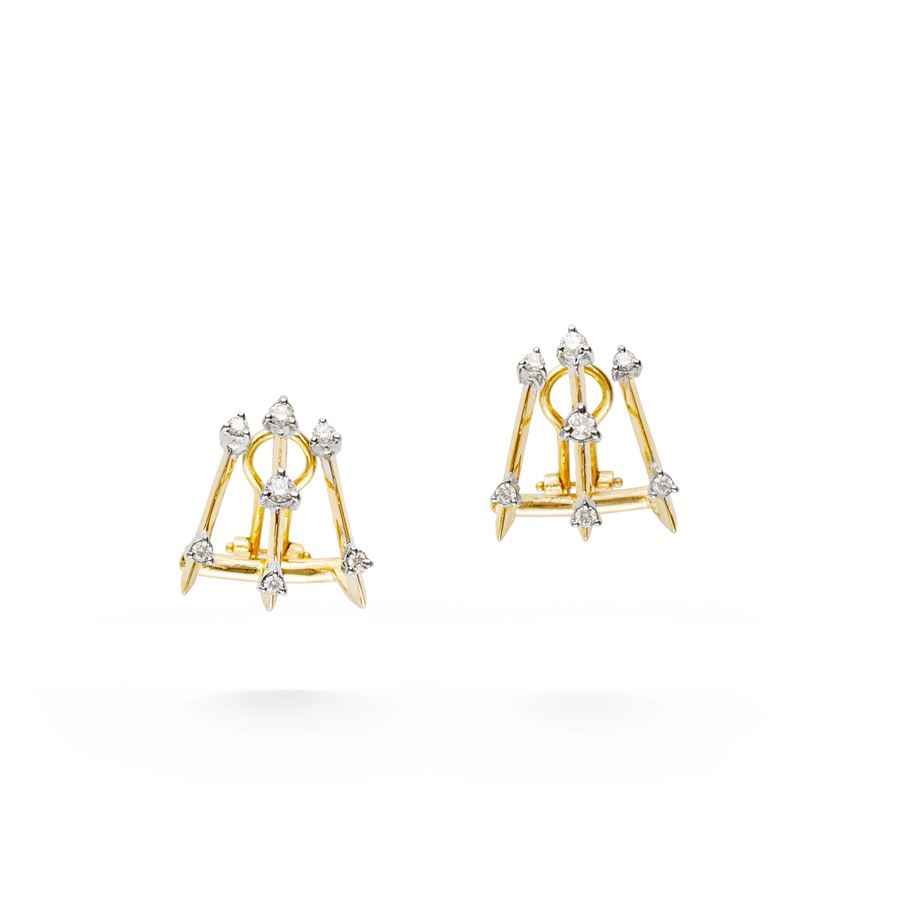 3 element 'Balance' earrings in yellow gold BALANCE | OR3AU18G CT.0,56